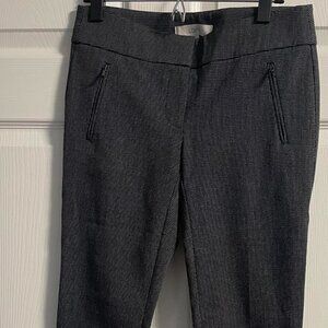 Ann Taylor Loft Women's White and Grey Checkered Trousers